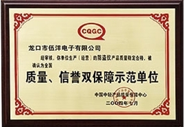 質(zhì)量、信譽雙保障示范單位