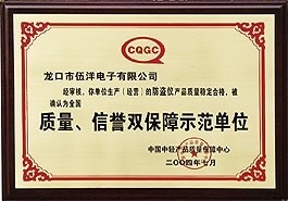 質(zhì)量、信譽(yù)雙保障示范單位